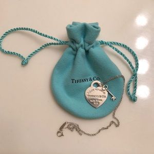 Tiffany & Co. Heart Tag with Key Pendant Necklace